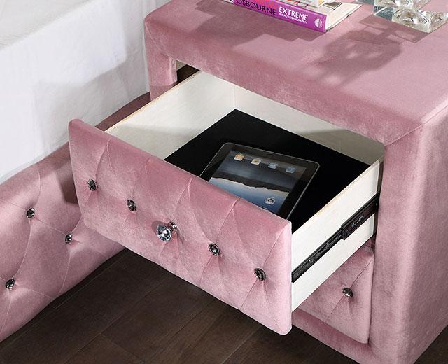 ZOHAR Night Stand, Pink - Furniture Stars (Chicago, IL)