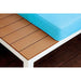 WINONA White/Oak/Blue Patio Sectional w/ Table - Furniture Stars (Chicago, IL)