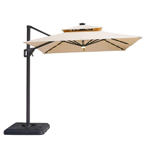 Xico 8 Ft Square Umbrella w/ Double Top w/ LED Light + 37" Large Base - Furniture Stars (Chicago, IL)