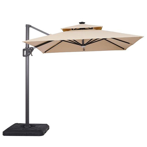 Xico 8 Ft Square Umbrella w/ Double Top w/ LED Light + 37" Large Base - Furniture Stars (Chicago, IL)