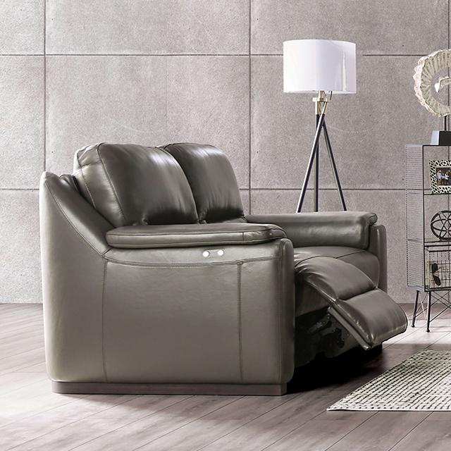 ALTAMURA Power Loveseat, Gray & Beige - Furniture Stars (Chicago, IL)