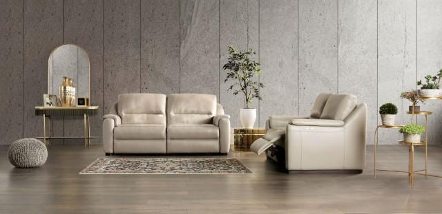 ALTAMURA Power Loveseat, Gray & Beige - Furniture Stars (Chicago, IL)