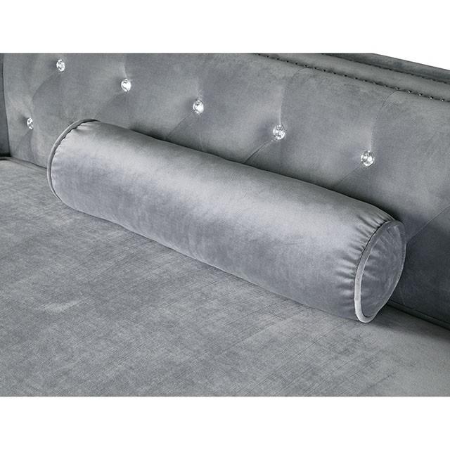 Amie Glam Gray & Black Sectional w/Storage - Furniture Stars (Chicago, IL)