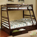 California II Cherry Twin/Full Bunk Bed w/ 2 Drawers Cherry, Walnut, Grey, &Oak - Furniture Stars (Chicago, IL)