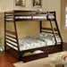 California II Cherry Twin/Full Bunk Bed w/ 2 Drawers Cherry, Walnut, Grey, &Oak - Furniture Stars (Chicago, IL)