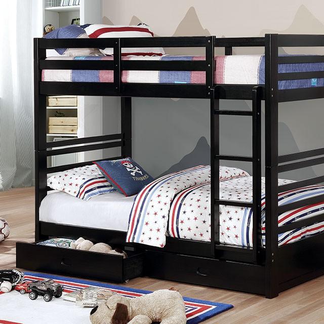 California Iv Black, Walnut, Gray, & White Twin/Twin Bunk Bed - Furniture Stars (Chicago, IL)
