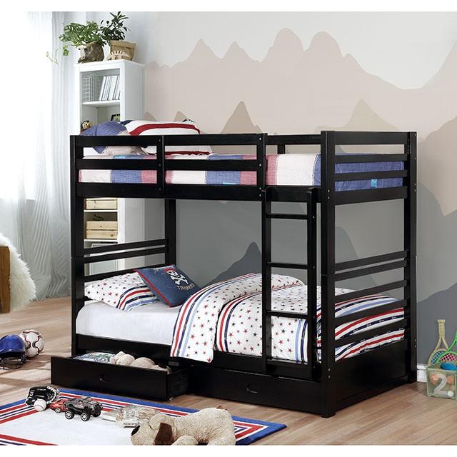 California Iv Black, Walnut, Gray, & White Twin/Twin Bunk Bed - Furniture Stars (Chicago, IL)