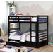 California Iv Black, Walnut, Gray, & White Twin/Twin Bunk Bed - Furniture Stars (Chicago, IL)