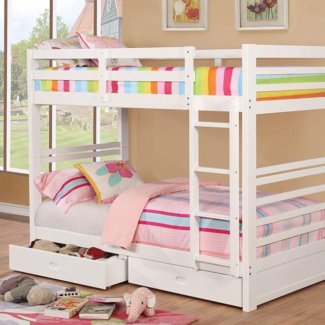 California Iv Black, Walnut, Gray, & White Twin/Twin Bunk Bed - Furniture Stars (Chicago, IL)