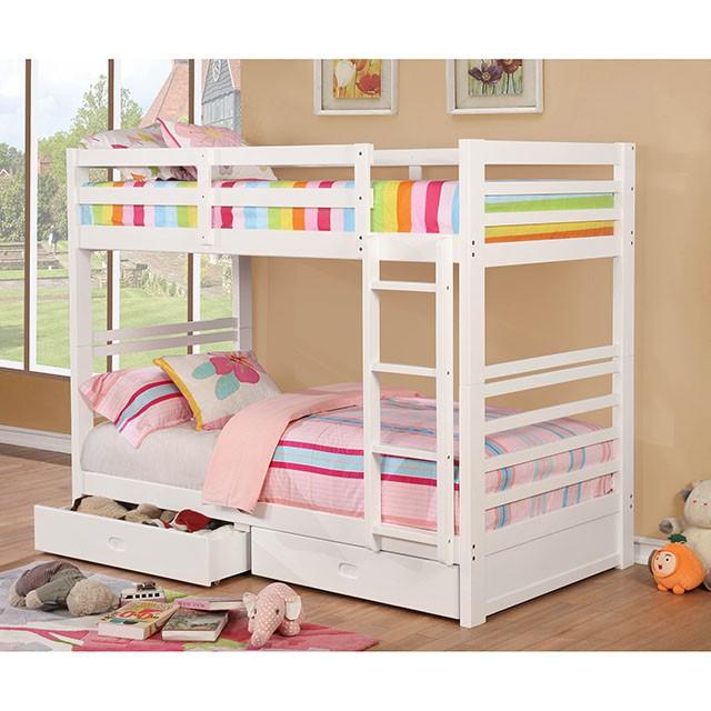 California Iv Black, Walnut, Gray, & White Twin/Twin Bunk Bed - Furniture Stars (Chicago, IL)