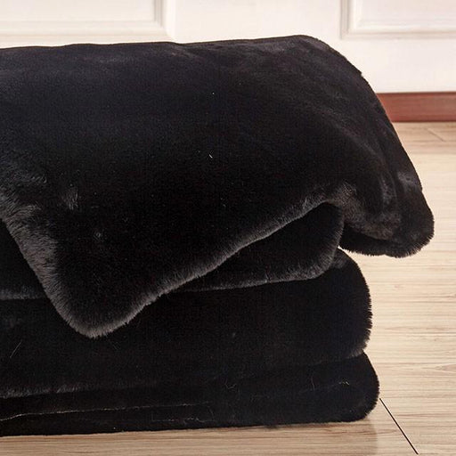 Caparica Black Throw, Black - Furniture Stars (Chicago, IL)