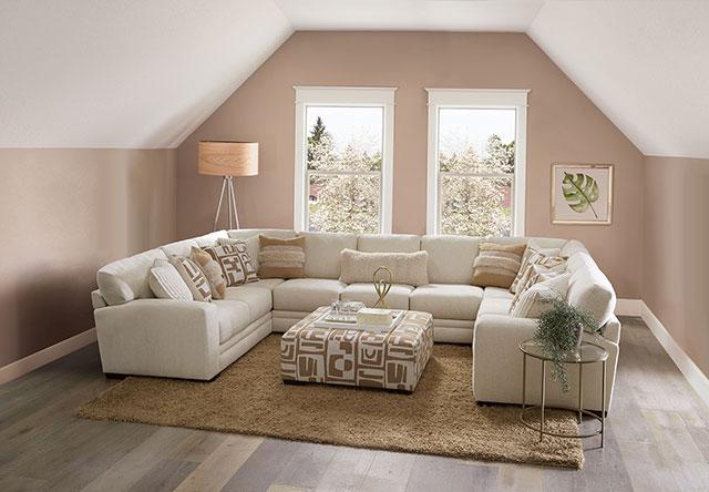 CARLETON Sectional, Ivory/Tan - Furniture Stars (Chicago, IL)
