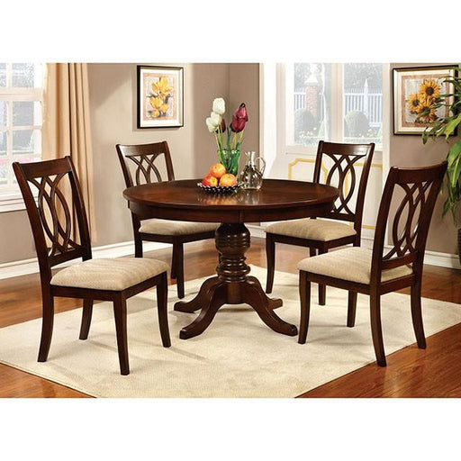 Carlisle Brown Cherry Round Dining Table - Furniture Stars (Chicago, IL)