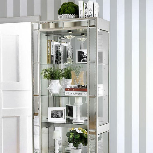 Carrollton Chrome Curio Cabinet - Furniture Stars (Chicago, IL)
