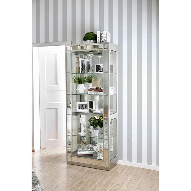 Carrollton Chrome Curio Cabinet - Furniture Stars (Chicago, IL)