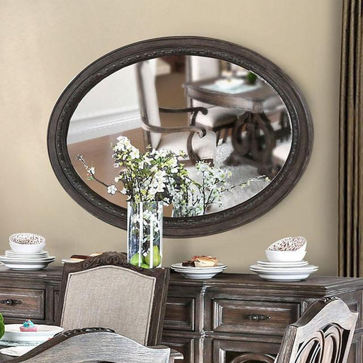 ARCADIA Rustic Natural Tone Mirror, Oval - Furniture Stars (Chicago, IL)
