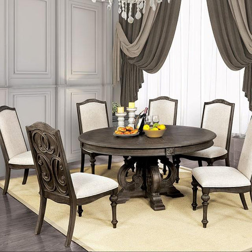 Arcadia Rustic Natural Tone Round Dining Table - Furniture Stars (Chicago, IL)