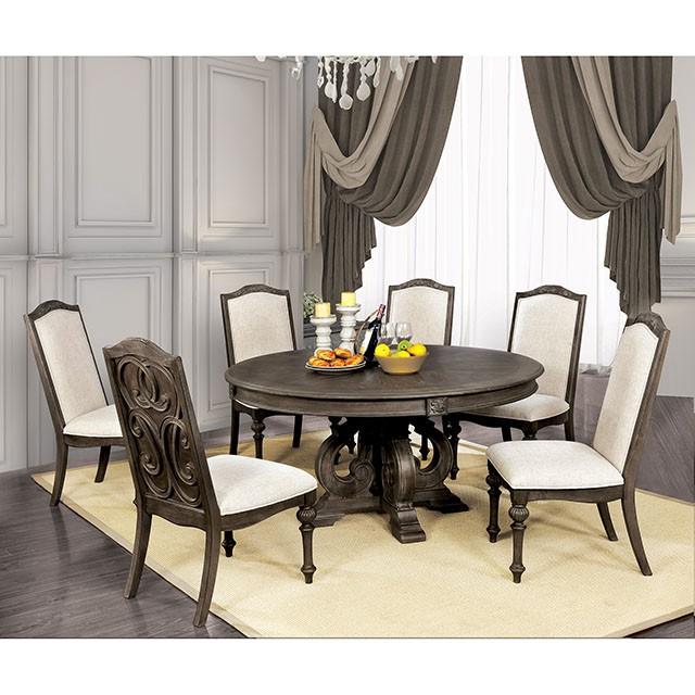Arcadia Rustic Natural Tone Round Dining Table - Furniture Stars (Chicago, IL)