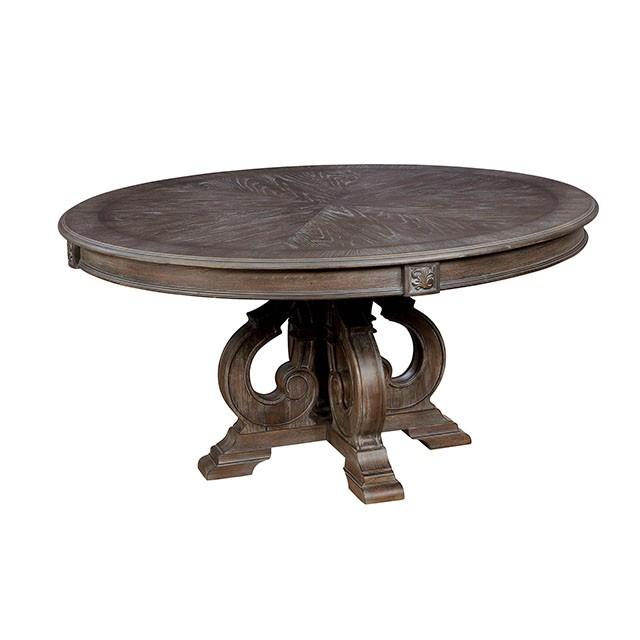 Arcadia Rustic Natural Tone Round Dining Table - Furniture Stars (Chicago, IL)