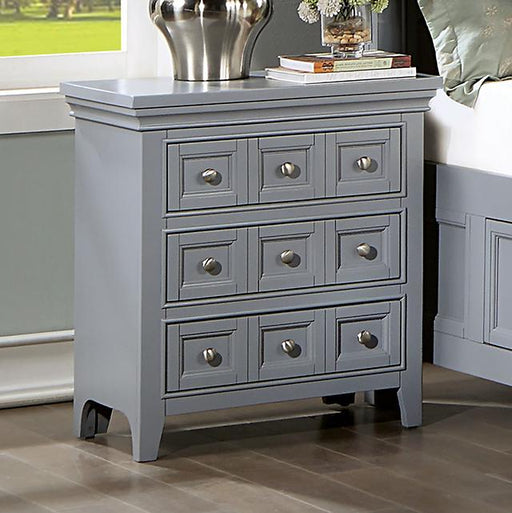 CASTLILE Night Stand w/ USB, Gray - Furniture Stars (Chicago, IL)