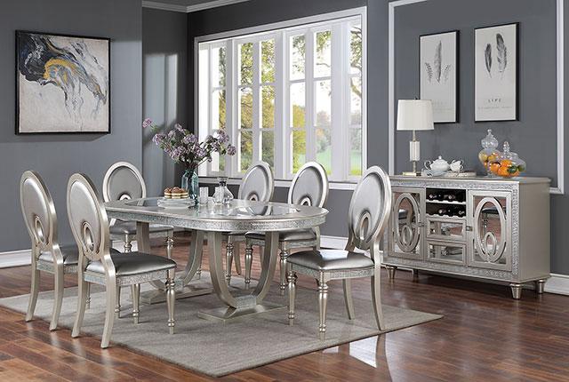 CATHALINA Side Chair (2/CTN), Silver - Furniture Stars (Chicago, IL)