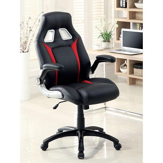 Argon Black/Silver/Red Office Chair - Furniture Stars (Chicago, IL)