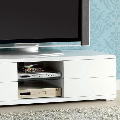 Cerro White 59" TV Console, White - Furniture Stars (Chicago, IL)