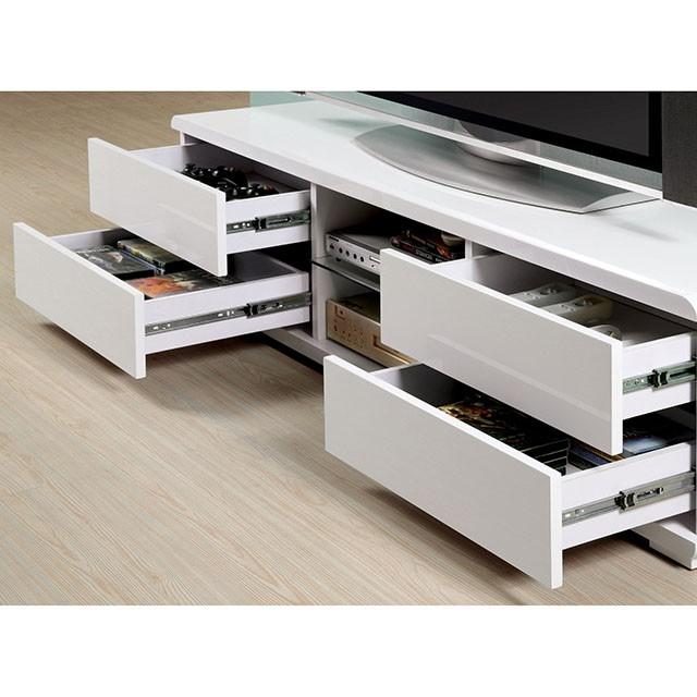 Cerro White 59" TV Console, White - Furniture Stars (Chicago, IL)