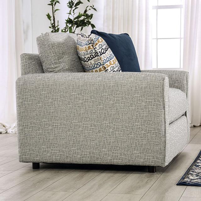 CHANCERY Chair & Half, Gray/Navy - Furniture Stars (Chicago, IL)