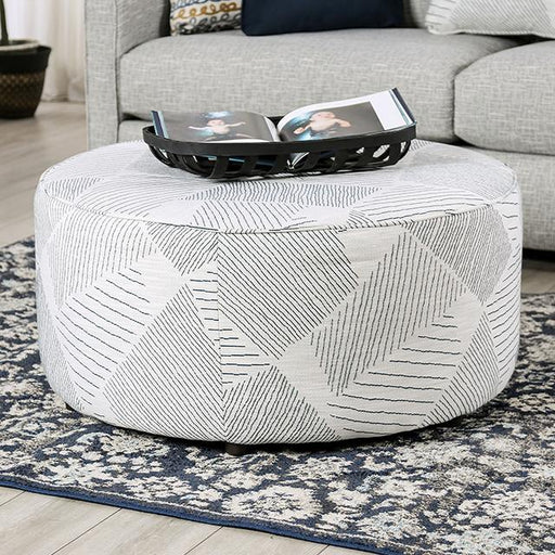 CHANCERY Ottoman, Gray/Navy - Furniture Stars (Chicago, IL)