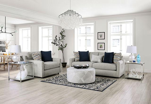 CHANCERY Chair & Half, Gray/Navy - Furniture Stars (Chicago, IL)