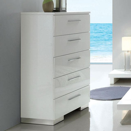 Christie Glossy White Chest - Furniture Stars (Chicago, IL)