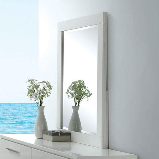 Christie Glossy White Mirror - Furniture Stars (Chicago, IL)