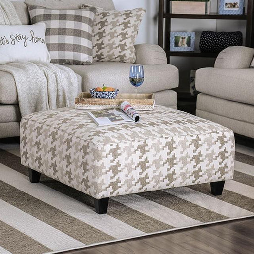 Christine Light Gray/Pattern Ottoman - Furniture Stars (Chicago, IL)