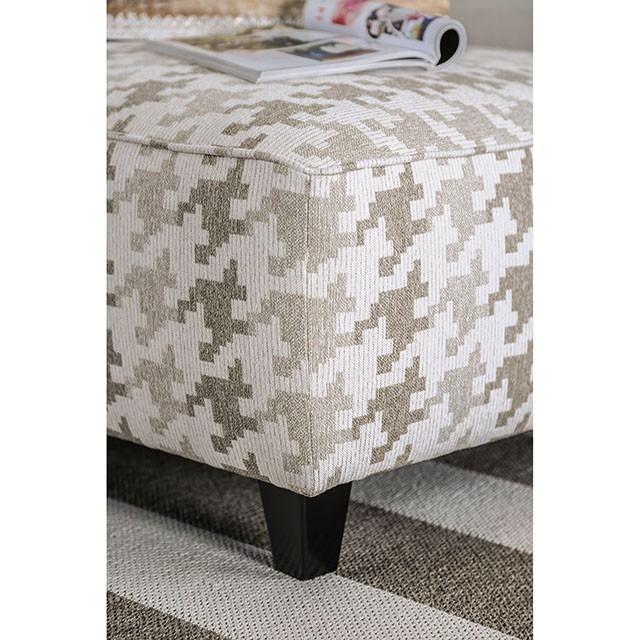 Christine Light Gray/Pattern Ottoman - Furniture Stars (Chicago, IL)