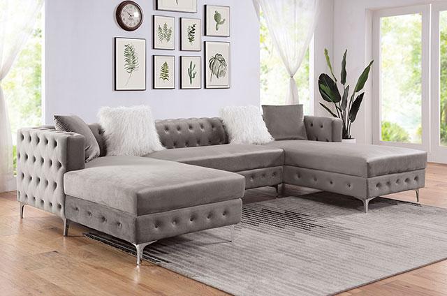CIABATTONI Sectional, Gray - Furniture Stars (Chicago, IL)