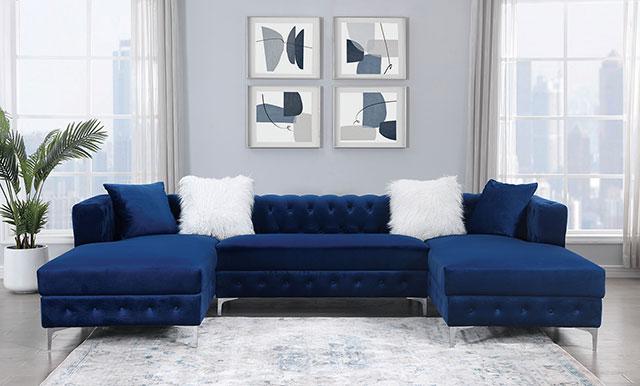 CIABATTONI Sectional, Navy - Furniture Stars (Chicago, IL)