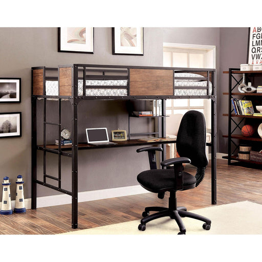 CLAPTON Black Twin Bed w/ Workstation - Furniture Stars (Chicago, IL)