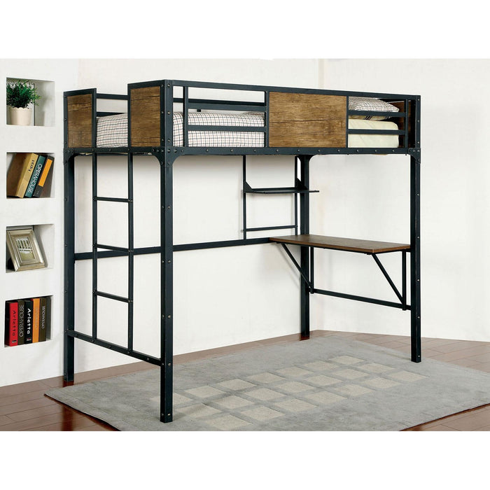 CLAPTON Black Twin Bed w/ Workstation - Furniture Stars (Chicago, IL)