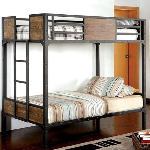 CLAPTON Black Twin/Twin Bunk Bed - Furniture Stars (Chicago, IL)