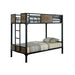 CLAPTON Black Twin/Twin Bunk Bed - Furniture Stars (Chicago, IL)