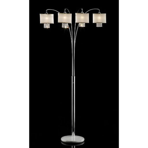 Claris Ivory/Chrome Arch Lamp, Hanging Crystal - Furniture Stars (Chicago, IL)