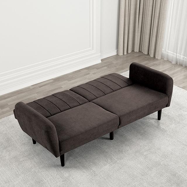 Aristide Futon Sofa Grey & Brown - Furniture Stars (Chicago, IL)