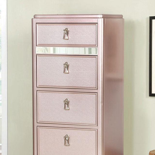 Ariston Rose Gold Swivel Chest - Furniture Stars (Chicago, IL)