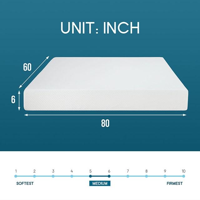 Artemisia 6" Memory Foam Mattress White - Furniture Stars (Chicago, IL)