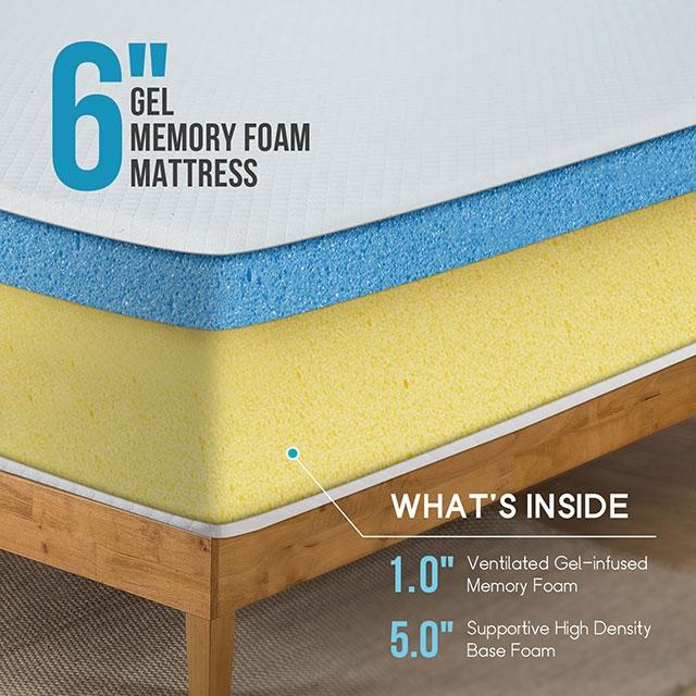 Artemisia 6" Memory Foam Mattress White - Furniture Stars (Chicago, IL)