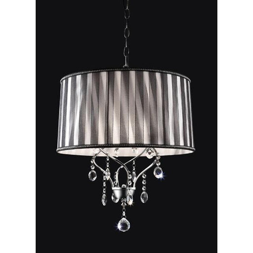 Arya Black/Chrome Ceiling Lamp, Hanging Crystal - Furniture Stars (Chicago, IL)