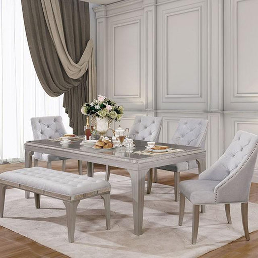 DIOCLES Silver/Gray Dining Table - Furniture Stars (Chicago, IL)