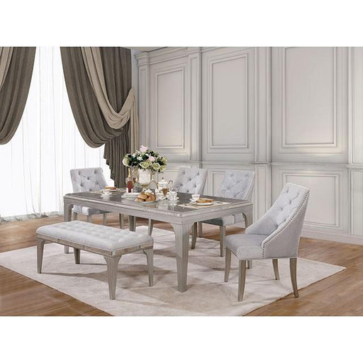 DIOCLES Silver/Gray Dining Table - Furniture Stars (Chicago, IL)