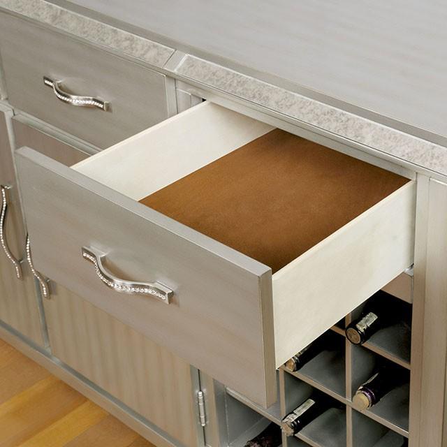 DIOCLES Silver/Gray Server - Furniture Stars (Chicago, IL)